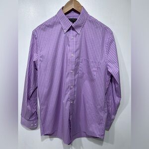 Ralph‎ Lauren Men’s Stretch Plaid Regular Fit Dress Shirt Size M (15.5 32/33)